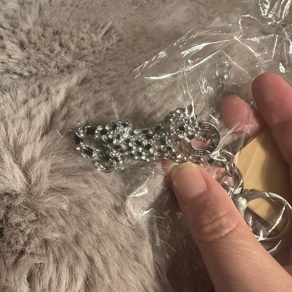 Cat Silver and Black Keychain